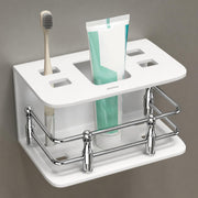 Plantex Acrylic Tooth Brush/Tumbler Holder/Stand for Bathroom Accessories - (White)