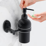 Plantex Liquid Soap Dispenser for Bathroom/304 Grade Stainless Steel Wall Mount handwash Dispenser/Shampoo Dispenser/Bathroom Accessories - Oreva (Black)