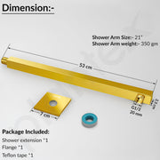 Plantex 21-Inch Shower Arm for Overhead Shower/Stainless Steel Shower Pipe/Wall Mount Bathroom Fitting with Â½-Inch Thread - Pack of 1 (Gold)