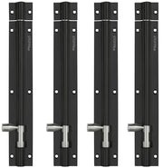 Plantex Stainless Steel Tower Bolt/Tower Bolt for Home,Offices Doors and Windows/Tower Bolt for Main Door/Door Latch/Kundi/Chitakini/Door Latch for Windows - Pack of 4 (Black Finish, 8 inch)