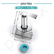 Plantex Pure Brass Concealed Stop Cock/Concealed Stop Valve Tap for Bathroom with Teflon Tape & Adjustable Brass Wall Flange â€“ 15 mm (ZUR-1516-Silver)