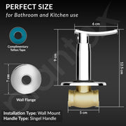 Plantex Concealed Stop Cock/15mm Pure Brass Concealed Stop Valve Tap for Bathroom with Teflon Tape & Brass Adjustable Wall Flange – (Star, Chrome)
