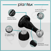 Plantex Stainless Steel 360 Degree 4 inch Door Magnet Stopper for Home/Office/Hotel Wall and Floor Mounted Soft-Catcher to Hold Wooden/Glass/PVC Door (Black Finish)