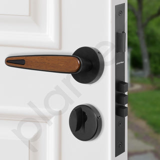 Plantex Main Door Lock/Mortise Lock for Door with 3 Years of Warranty - Robust Door Lock for Home with Brass Lock Body & Cylinder(034-Black & Wood Finish)