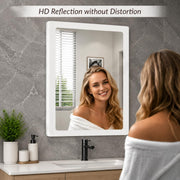 Plantex Mirror with Frame/Wall Mount Modern Mirror/Looking Glass with Frame/Rectangle Mirror for Home/Bathroom & Living Room (18x14 Inch - White)