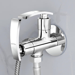Plantex Pure Brass 2 way Angle Valve Tap/Angle Cocke for Bathroom with Teflon Tap (ZUR-1506, Chrome)