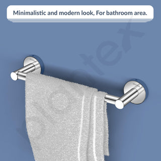 Plantex Towel Holder for Bathroom/12 inch Towel Bar/Single Towel Rod/Towel Hanger for Home/Bathroom Accessories - Pack of 2 (Chrome)