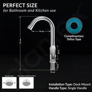 Plantex Pure Brass Sink Tap for Wash Basin with 360Ãƒâ€šÃ‚Â° Swivel Spout/Kitchen Sink Tap with Water Saving Aerator/Water Tap- 7 Year Warranty by Plantex (COL-1012-Chrome)