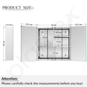 Plantex Premium Bathroom Cabinet with Mirror/ 304 Stainless Steel Bathroom Organiser with Mirror/Bathroom Mirror with Storage/Bathroom Accessories (18x18 Inch-Chrome/Double Door)