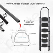 Plantex 6 Step Ladder -Foldable Steel 6 Step Ladder-Wide Anti Skid Steps-Made in India(Grey & White)