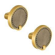 Plantex Knobs for Drawers/Drawer Knobs/Round Knob for Cabinets/Pull-Push Knob for Kitchen/Bedroom/Drawer - Pack of 2 (Brass Antique & Gold)
