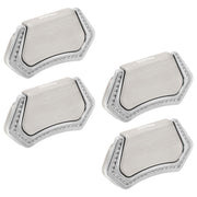 Plantex Drawer Kadi/3 Inch Chest Handle for Drawer/Rectangular Cabinet Kadi/Pull-Push Kadi for Home/Office Drawer - Pack of 4 (DTK-296, Satin White & Chrome)