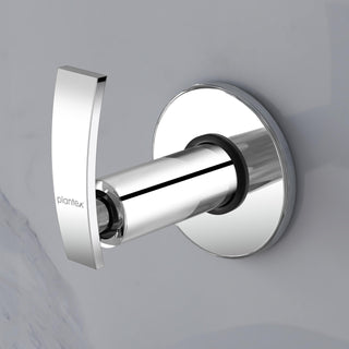 Plantex Pure Brass Concealed Stop Cock/Concealed Stop Valve Tap for Bathroom with Teflon Tape & Adjustable Brass Wall Flange – 15 mm (ZUR-1516-Silver)