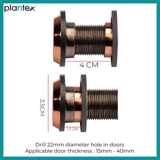 Plantex Door Eye viewer with 200 Degree Wide View for Peephole - Rose Gold (Pack of 8)
