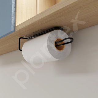 Plantex Self-Adhesive Drill Free Kitchen Towel Hanger/Adhesive Toilet Paper Holder/Toilet Paper Roll Holder Self Adhesive for Bathroom Accessories (Black)