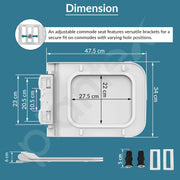 Plantex Polypropylene Toilet Seat/Western Toilet Seats For Bathroom/Soft Closing Toilet Seat/Toilet Seat Cover For Commode - Rectangle Shape (Glossy White)