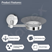 Plantex 304 Grade Stainless Steel Soap Holder Stand for Bathroom and Wash Basin/Bathroom Accessories - Oreo (Chrome)