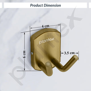 Plantex 304 Grade Stainless Steel Robe Hook/Cloth-Towel Hanger/Door Hanger-Hook/Bathroom Accessories - Pack of 1 (Parv-Brass Antique)