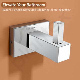 Plantex Stainless Steel Robe Hook/Cloth-Towel Hanger/ccloth Hanger for Bathroom Wall Bathroom Accessories - Nexa (Chrome)