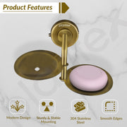 Plantex 304 Grade Stainless Steel Double Soap Holder/Soap Stand/Soap Dish for Bathroom and Wash Basin/Bathroom Accessories - Daizy (Antique)