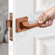 Plantex Heavy Duty Door Lock – Bathroom Door Lock/Mortise Keyless Handle Set for Home/Bathroom/Store Room/Balcony/Office with Baby Latch (605 - PVD Rose Gold)