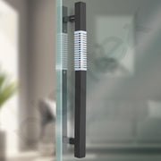 Plantex Door Handle/Stainless Steel Handle for Main Door/18 Inch Pull-Push Handle for Home/Office/Hotel - Pack of 1 (N-Black and Chrome) - 3 years Warranty