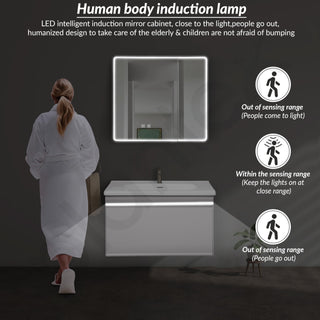 Plantex Vanity for Bathroom/Rectangle Cabinet with Wash Basin and Mirror/Bathroom Organizer for Home - (NZBC-08)
