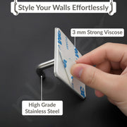 Plantex Wall Hanging Hook/Bath Towel Hook/Self Adhesive Square Robe Hooks for Kitchen/Bathroom/Stylish Home Decor Items - Pack of 6 (Chrome)