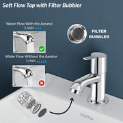 Plantex Ceramic Basin with Stainless Steel Pillar Cock/Wall Hung Basin/Deck Mount Tap/Basin for Bathroom - (Cuba - Combo)