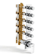 Plantex 5 Way Thermostatic Shower Diverter/Pure Brass Concealed & Exposed 5-Outlet Mixer Valve Body/Multi-Function Bathroom Diverter with Button Control - (Kubix Primium-2589)