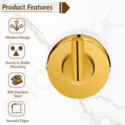 Plantex 304 Grade Stainless Steel Robe Hook/Cloth-Towel Hanger/Napkin Hanger/Bathroom Accessories Pack of 1, Daizy (Golden)