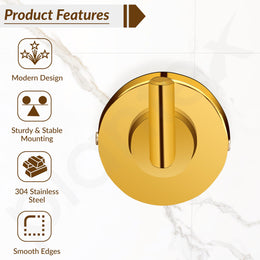 Plantex 304 Grade Stainless Steel Robe Hook/Cloth-Towel Hanger/Napkin Hanger/Bathroom Accessories Pack of 1, Daizy (Golden)