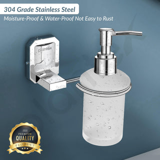 Plantex Liquid Soap Dispenser for Bathroom/304 Grade Stainless Steel Hand Wash Dispenser/Bathroom Accessories - Cute (Pack of 1, Chrome)