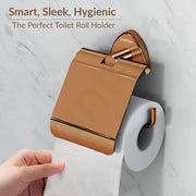 Plantex J4 Stainless Steel Toilet Paper Holder for Bathroom/Tissue Holder for Washroom/Toilet roll holder for Wall Mounted/Bathroom Accessories (PVD Rose Gold Finish) Angel