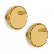 Plantex Knobs for Drawers/Drawer Knobs/Round Knob for Cabinets/Pull-Push Knob for Kitchen/Bedroom/Drawer - Pack of 2 (SH-433, Gold & Gold Matt)