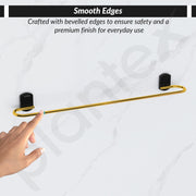 Plantex 304 Grade Stainless Steel 24 inch Single Towel Rod for Bathroom/Towel Bar/Towel Hanger/Bathroom Accessories - Parv (Gold & Black)