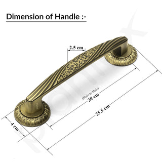 Plantex 10 Inch Main Door Handle for Wooden Doors - Pull-Push Handle Accessory (Pack of 1, Brass Antique)