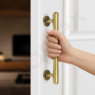 Plantex Door Handle/Stainless Steel Main Door Handle/8 Inch Pull-Push Handle/3 Years Warranty Pack of 2 (S-142, Brass Antique)