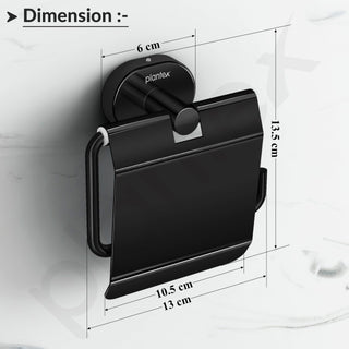 Plantex J4 Stainless Steel Toilet Paper Holder for Bathroom/Tissue Holder for Washroom/Toilet roll Holder for Wall Mounted/Bathroom Accessories (PVD Black Finish) Onix
