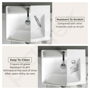 Plantex Ceramic Wash Basin/Basin for Bathroom with 10 Years Glaze Warranty by Plantex/Wall Mounted Washbasin for Home/Office/Hotels (White - 18 x 14 x 5 Inch)
