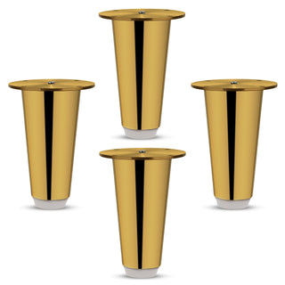 Plantex Heavy Duty Round 4 inch Spare Sofa Legs for Bed Furniture/Sofa Legs for Furniture Fitting/Table Legs/Sofa Leg Set of 2 pcs (Gold)