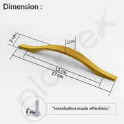 Plantex Cabinet Handle/128mm Handle for Drawer/Wardrobe/Kitchen Handle/Pull-Push Handle for Home/Office - Pack of 2 (Gold)