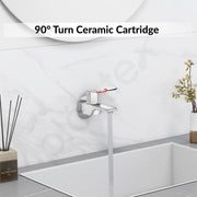 Plantex Bib Cock Water Tap for Bathroom with Water Saving Aerator/Wall Mount Tap for Wash Basin with Teflon Tape & Wall Flange, Chrome (Celesiya-1241)