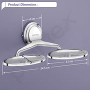 Plantex 304 Grade Stainless Steel Double Soap Holder for Bathroom/Soap Stand/Wall Mounted Soap Holder/Bathroom Accessories - Cubic(Chrome)