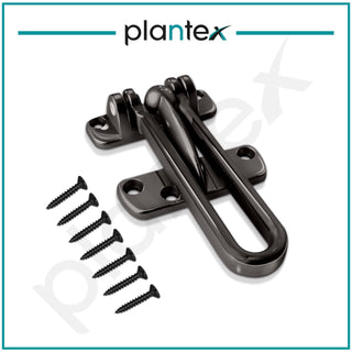 Plantex Heavy Duty Swing Bar Lock/Door Safety Guard with High Security Auxiliary Lock for Home/Office/Hotel - Pack of 3 (SH-42, Nickle-Black Finish)
