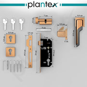 Plantex Premium Door Lock with 3 Years of Warranty/Main Door Lock for Home/Mortise Lock Set for Home (7093 - Pvd Choco & Satin Black Matt)