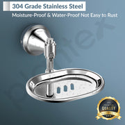 Plantex 304 Grade Stainless Steel Soap Dish/Soap Stand/Soap Tray/Soap Holder for Bathroom Accessories - Niko (Chrome)