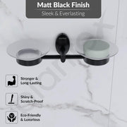 Plantex 304 Grade Stainless Steel Double Soap Holder/Dish/Stand for Bathroom and Wash Basin/Bathroom Accessories - Oreva (Black)