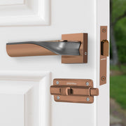 Plantex Heavy Duty Door Lock – Bathroom Door Lock/Mortise 8inch Keyless Handle Set for Home/Bathroom/Store Room/Balcony/Office with Baby Latch (7086, PVD Choco & Satin Black)