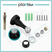 Plantex Stainless Steel 360 Degree 4 inch Door Magnet Stopper for Home/Office/Hotel Wall and Floor Mounted Soft-Catcher to Hold Wooden/Glass/PVC Door (Black Finish)